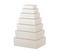 Rössler 13411453510 Scatole regalo Boxline con coperchio, 7 pezzi, colore: latte, scatole rettangolari di cartone