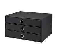 Rössler 1524452703 - S.O.H.O. Scatola a 3 cassetti per DIN A4, con foro per le dita, nero, 343 x 250 x 185 mm, 1 pz.