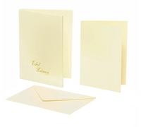 Rössler 2234705802 - Set di biglietti in lino, formato A6/C6, colore: Avorio