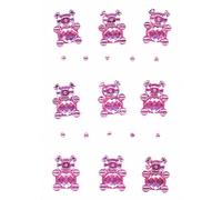 Rössler 9100-047 - Adesivo a forma di orsi con strass, colore: Rosa rosa