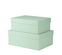 Rössler Boxline 13491453650 - Set di 2 scatole rettangolari, colore: menta