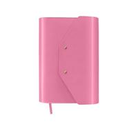 Rössler Organizer con taccuino A5 e penna a sfera, superficie morbida, 160 pagine, a righe, chiusure dorate (rosa)
