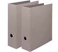 Rössler Papier 1317452490-2 - Cartella S.O.H.O A4, 2 pezzi, con meccanismo a leva, larghezza dorso 85 mm, tortora, 285 x 85 x 320 mm