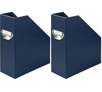 Rössler Papier 1318452901 - S.O.H.O. Cartella per riviste DIN A4, con maniglia ed etichetta inseribile, 11,5 x 26 x 31,5 cm, blu, 1 pezzo (Confezione da 2)