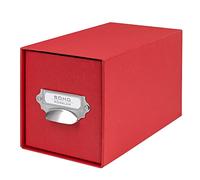 Rössler Papier 1327452360 - S.O.H.O. Cassetto porta CD, con etichetta e maniglia, rosso, 1 pezzo