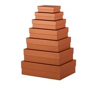 Rössler Papier 13411453540 - Scatola regalo Boxline con coperchio, set di 7 scatole regalo, rame, scatole di cartone rettangolari