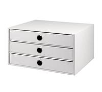 Rössler Papier 1524452093 - S.O.H.O. Scatola a 3 cassetti per DIN A4, con foro per impugnatura, edizione speciale bianca, 343 x 250 x 185 mm, 1 pezzo