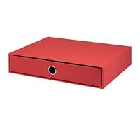 Rössler Papier 1524452360 - S.O.H.O. Cassetto per DIN A4, con foro di presa, rosso, 343 x 250 x 65 mm, 1 pezzo