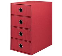 Rössler Papier 1524452364 - Scatola a 4 cassetti S.O.H.O. per DIN A5, con foro per impugnatura, rosso, 250 x 175 x 320 mm, 1 pezzo