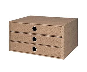 Rössler Papier 1524452603 - Scatola a 3 cassetti S.O.H.O. per DIN A4, con foro di presa, Linea speciale Nocciola, 343 x 250 x 185 mm, 1 pezzo