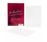 Rössler Papier 20241933 - Lino brillante - carte doppie DIN A6, 10 carte/ 10 buste, bianco