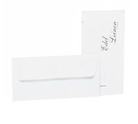Rössler Papier 2032705002 - Busta in lino nobile DIN lungo, con fodera in seta, 20 pezzi, bianco