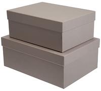 Rössler - S.O.H.O. Boxline, set da 2 contenitori rettangolari taupe