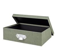 Rössler - S.O.H.O. Contenitore con coperchio 34 x 26 x 10 cm Salvia | Organizer in cartone per documenti in formato DIN A4, articoli da ufficio, materiale per il bricolage e accessori