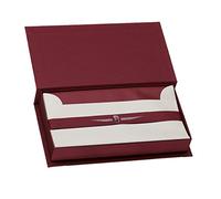 Rössler - Set carta da lettere, 15 biglietti e 15 buste DIN lungo, rosso