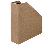 Rössler Soho - Portariviste formato A4 con manico, in cartone resistente, organizer da ufficio, organizer da scrivania, porta riviste, 315 x 260 x 80 mm, 1 pezzo, colore: marrone, nocciola