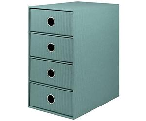 Rössler SOHO - Set di 4 cassetti in carta, organizer da ufficio, scrivania, organizer per cassetti, accessori da ufficio, organizer da scrivania, 18 x 25 x 32 cm, 1 pezzo, colore: verde, opale