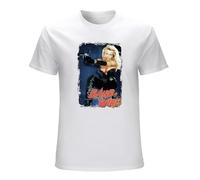 ROESXANP Men's Barb Wire Cult Movie Sci Fi Pamela Anderson Comic Book Mens Tee T-Shirts White M