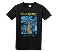 ROESXANP Men's Bathory Blood On Ice Black Metal Trash T-Shirts Black XL
