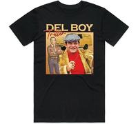 ROESXANP Men's del Boy Trotter Homage T-Shirt Tee Funny 90'S Rodney Fools Horses TV Show Gift Black XL