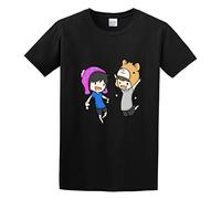 ROESXANP Men's Exquisite Let's Play Game Dan And Phil Cotton T Shirt Black XL