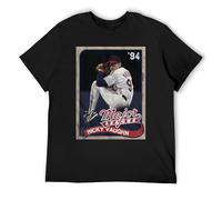 ROESXANP Men's Major League Ricky Vaughn Baseball Card 1994 Mens Player Merch T-Shirts Black 3XL
