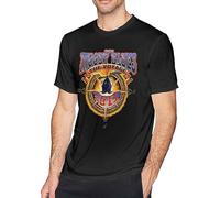 ROESXANP Men's Men Leisure Print with The Moody Blues Work Tops T-Shirts Black L