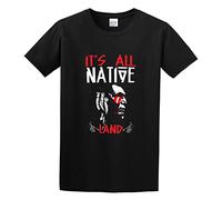 ROESXANP Men's Native American Movement Its all Native Land Americans Tribe Tribal Cotton T Shirt Black XXL
