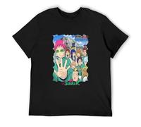 ROESXANP Men's The Disastrous Life of Saiki K Anime Unisex T-Shirts Black L