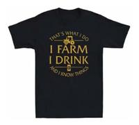 ROESXANP Men's Truck That's What I Do I Farm I Drink Beer And I Know Things Farmer Men T-Shirts Black M