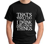 ROESXANP That What I Do I Drink And I Know Things Tyrion Lannister Men's T Shirt Black M