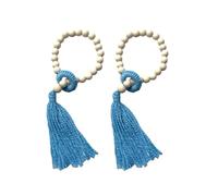 ROEUIPG 1 Paio di fermatende Decorativi con Perline Legno, Corde Nappe for finestre, Accessori for Annodare Decorazioni(Blue)