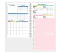 ROEUIPG 2 Pezzi 50 Fogli Budget Planner Mensile Bill Organizer PVC Copertina Rigida Book For Risparmio Debito Spese Monitoraggio Notebook(Pink)