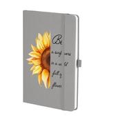 ROEUIPG 2 pezzi Quaderno personalizzato Girasole Diario Blocco note Regali ispiratori for il compleanno(Grey)