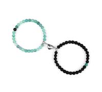 ROEUIPG 2 pezzi/set braccialetti con ciondolo magnetico a forma di cuore romantico 6 8MM in pietra stagionata coppia gioielli fatti a mano Strench(6mmstyle 8)