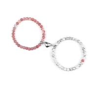 ROEUIPG 2 pezzi/set braccialetti con ciondolo magnetico a forma di cuore romantico 6 8MM in pietra stagionata coppia gioielli fatti a mano Strench(6mmstyle 11)