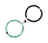 ROEUIPG 2 pezzi/set braccialetti con ciondolo magnetico a forma di cuore romantico 6 8MM in pietra stagionata coppia gioielli fatti a mano Strench(6mmstyle 23)