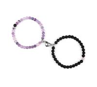 ROEUIPG 2 pezzi/set braccialetti con ciondolo magnetico a forma di cuore romantico 6 8MM in pietra stagionata coppia gioielli fatti a mano Strench(6mmstyle 9)