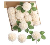 ROEUIPG 25 pezzi di fiori di ortensia artificiale con steli finti in schiuma dalia decorazione for feste di nozze simulazione crisantemo palla arredamento for la casa(Champagne no box)