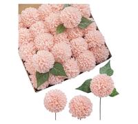 ROEUIPG 25 pezzi di fiori di ortensia artificiale con steli finti in schiuma dalia decorazione for feste di nozze simulazione crisantemo palla arredamento for la casa(Pink no box)