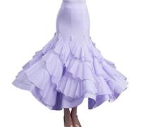 ROEUIPG Abito da Ballo da Donna Abito da Ballo da Sala Abito da Valzer Standard Abito da Ballo Moderno da Donna for Competizione Gonna da Allenamento Abbigliamento da Ballo Femminile(Brown,XL)