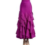 ROEUIPG Abito da Ballo da Donna Abito da Ballo da Sala Abito da Valzer Standard Abito da Ballo Moderno da Donna for Competizione Gonna da Allenamento Abbigliamento da Ballo Femminile(Gold,XL)