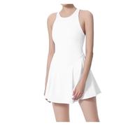 ROEUIPG Abito da Tennis da Donna Tuta da Yoga Palestra All'aperto Sport Fitness Gonna Casual Abbigliamento Tuta da Allenamento Golf Abito da Badminton Abbigliamento Sportivo da Donna(White,XL)