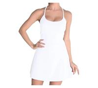 ROEUIPG Abito da Tennis da Yoga Sexy in Un Pezzo da Donna con Imbottiture Abito da Palestra Atletico Senza Schienale con Fionda da Donna Gonna Elastica da Corsa Ad Asciugatura Rapida(White,XL)