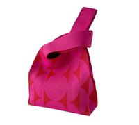 ROEUIPG Borsa a mano in maglia da polso donna con nodo a casual for la spesa riutilizzabile for ragazze a in(Rose red)