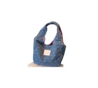ROEUIPG Borsa a secchiello in denim con fiocco dolce, borsa a mano in, da polso carina for il tempo libero(Light Blue)