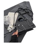 ROEUIPG Borsa a tracolla in denim da donna, piccola borsa quadrata con manico annodato, a(Black)