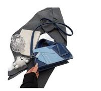 ROEUIPG Borsa a tracolla in denim da donna, piccola borsa quadrata con manico annodato, a(Blue)