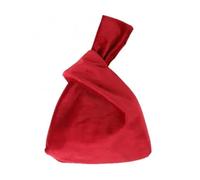 ROEUIPG Borsa da polso donna in velluto con nodo Pochette piccola for trucco Custodia for carte di credito for la spesa for chiavi(Red)