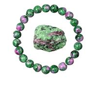 ROEUIPG Bracciale con perline di pietra ossidiana dorata Uomo Donna Gioielli energetici rotonde grezza arcobaleno chiaro dorato(17cm,6MM BEADS_7 EPIDOTE)